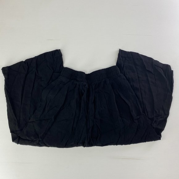 Jolie Los Angeles Black Wide Leg Crips Crop Pants - Picture 2 of 4